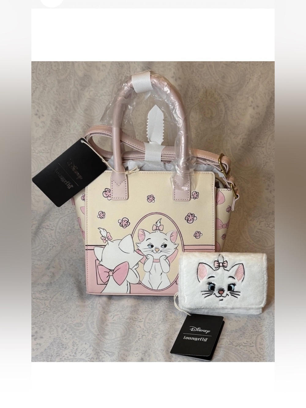 Loungefly Marie The Aristocats Mini Satchel & Loungefly Marie Fuzzy Mini Wallet